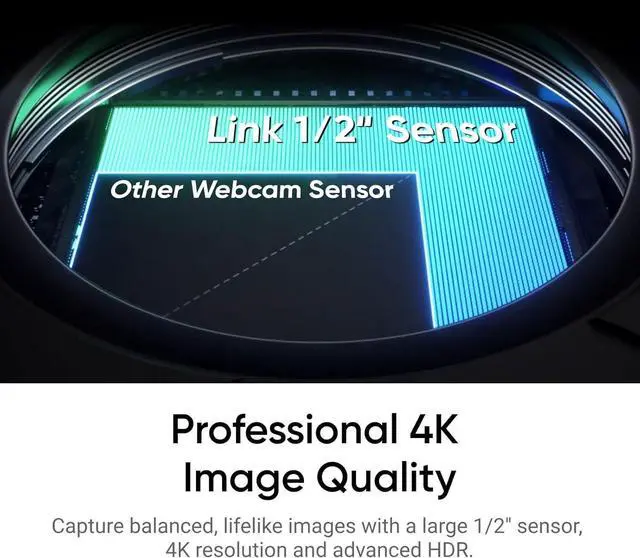 Alt view image 2 of 7 - Insta360 Link 2C - 4K Webcam for PC/Mac, 1/2" Sensor, Auto Framing, HDR, AI Noise-Canceling Mic, Gesture Control for Streaming, Video Calls, Gaming, Works with Zoom, Teams, Twitch & More - Black