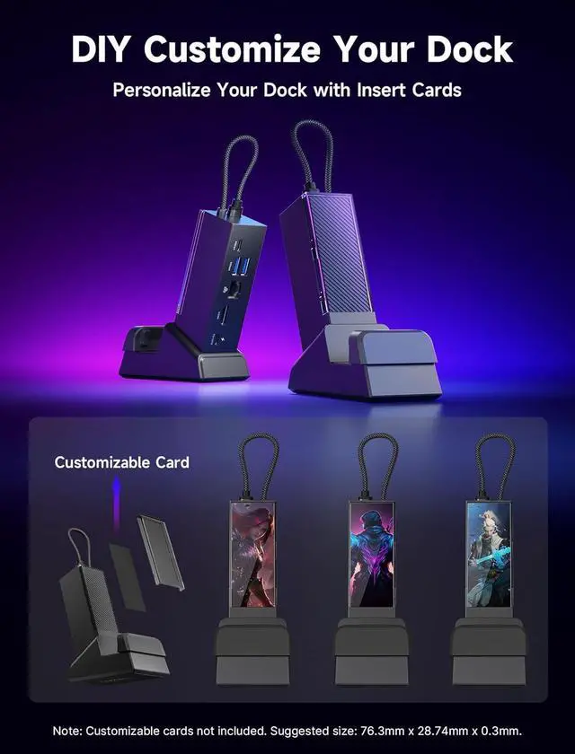 Alt view image 4 of 7 - JSAUX Docking Station Compatible with ROG Ally X/ROG Ally/Steam Deck/Legion Go, 6-in-1 ROG Ally X Dock with HDMI 4K@120Hz, Gigabit Ethernet, Dual USB-A & USB-C 3.2 Gen 1, 100W PD Charging