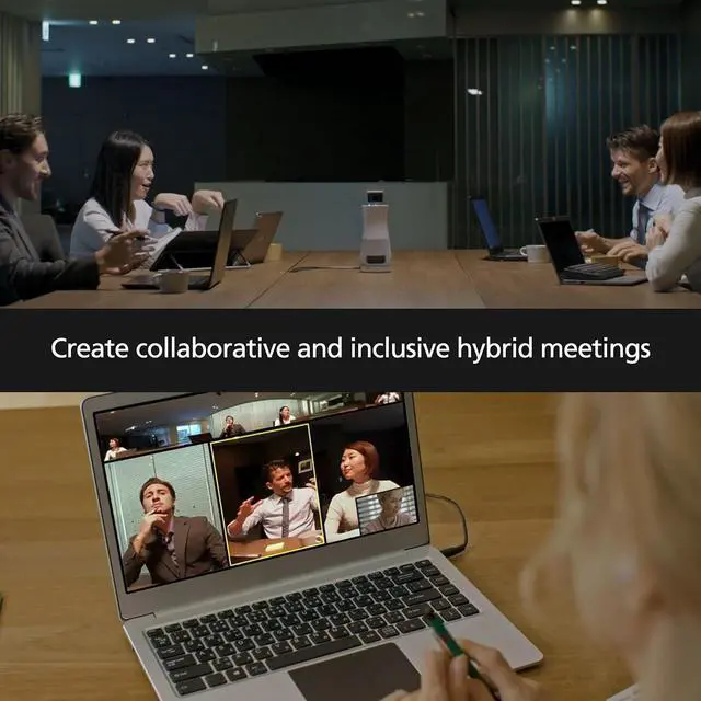 Alt view image 5 of 5 - RICOH Meeting 360 | 360° Conference Room Camera - AI-Powered - Active Speaker Focus - Plug and Play - Zoom Certified - Works with Microsoft Teams, Google Meet, Cisco Webex