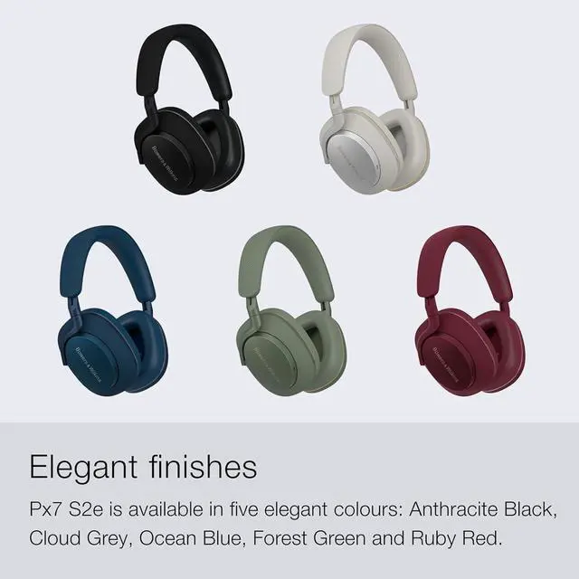 Alt view image 6 of 6 - Bowers & Wilkins Px7 S2e Over-Ear Headphones - Enhanced Noise Cancellation & Transparency Mode, Crystal-Clear Calls, Bluetooth, 30-Hour Playback, Anthracite Black