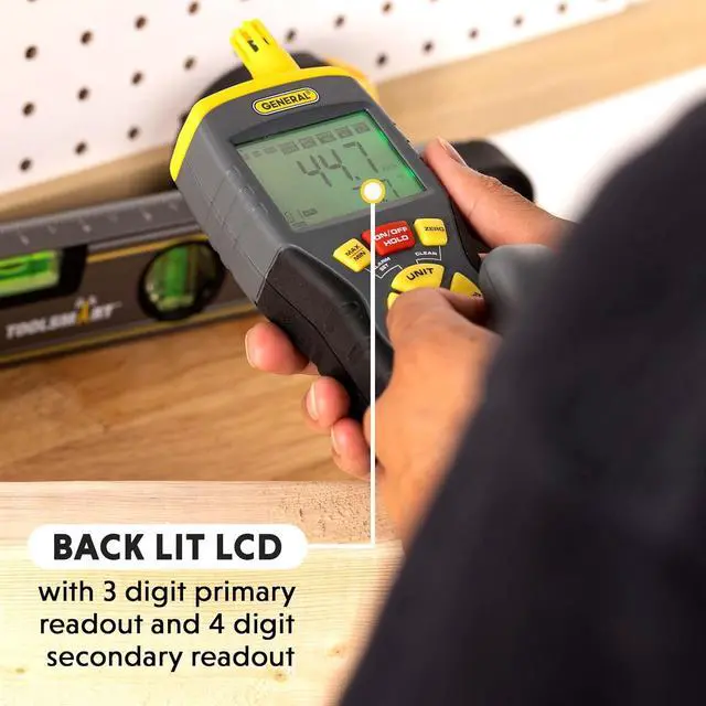 Alt view image 3 of 6 - General Tools 9-In-1 Thermo-Hygrometer with Pin/Pinless Moisture Meter