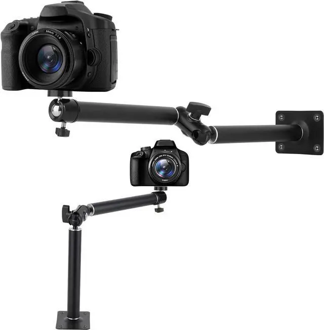 Main image of Articulating Wall Mount Camera Arm with 1/4 inch-20 Threaded Compatible with Digital/Security/Webcam/CCTV POV Camcorder/Video Light/Small Cameras,Adjustable Aluminium Alloy Arm