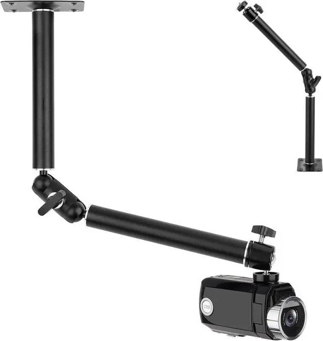 Alt view image 2 of 7 - Articulating Wall Mount Camera Arm with 1/4 inch-20 Threaded Compatible with Digital/Security/Webcam/CCTV POV Camcorder/Video Light/Small Cameras,Adjustable Aluminium Alloy Arm