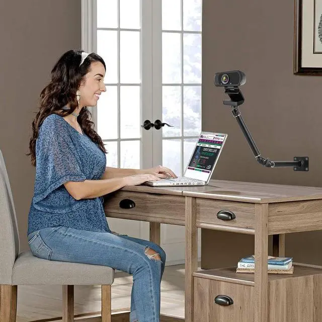 Alt view image 4 of 7 - Articulating Wall Mount Camera Arm with 1/4 inch-20 Threaded Compatible with Digital/Security/Webcam/CCTV POV Camcorder/Video Light/Small Cameras,Adjustable Aluminium Alloy Arm