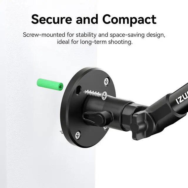 Alt view image 2 of 7 - ZJ04 Magic Arm Camera Wall Mount Overhead Mount, 70cm/27.6inch Aluminum Adjustable Articulating Arm w 1/4" Ball Head for Cameras DSLR Lights Mount for Live Streaming/Photo Video Shooting