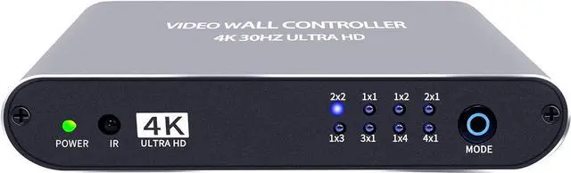 Alt view image 4 of 7 - Video Wall Controller 2x2 4K UHD TV Wall Controller 1X2 2X1 1X3 3X1 1X4 4X1 Support 4K30 HDMI Input for max 4 TV Splicing Display