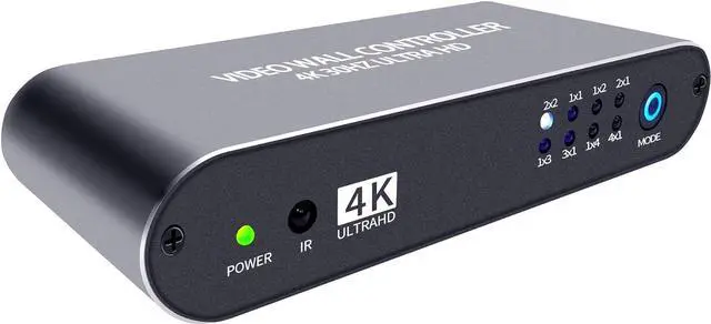Alt view image 6 of 7 - Video Wall Controller 2x2 4K UHD TV Wall Controller 1X2 2X1 1X3 3X1 1X4 4X1 Support 4K30 HDMI Input for max 4 TV Splicing Display