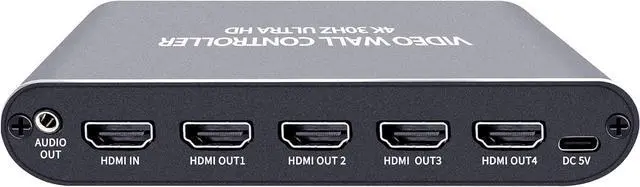 Alt view image 5 of 7 - Video Wall Controller 2x2 4K UHD TV Wall Controller 1X2 2X1 1X3 3X1 1X4 4X1 Support 4K30 HDMI Input for max 4 TV Splicing Display