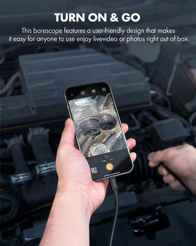 Alt view image 4 of 7 - Dual Lens Endoscope Camera with Adjustable Lights, Type C Borescope for Sewer, IP67 Waterproof Semi-Rigid Snake Camera, 1080HD Industrial Scope Inspection Camera, Gadgets for Men(16.5 ft)