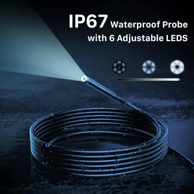 Alt view image 4 of 6 - Wireless Endoscope, Wi-Fi Industrial Borescope with 6 LED Lights, 7.9mm 3 in 1 USB Snake Camera, Waterproof IP67 Inspection Camera for OTG Android, iPhone (10ft, Type-C, Micro, Lightning)