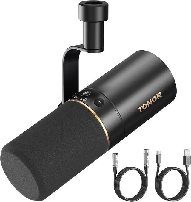 Main image of Dynamic Microphone, USB/XLR PC Microphone for Podcast, Recording, Live Streaming & Gaming, XLR Cardioid Studio Mic Music Voice-Over with Quick Mute, Headphone Output, Volume Control