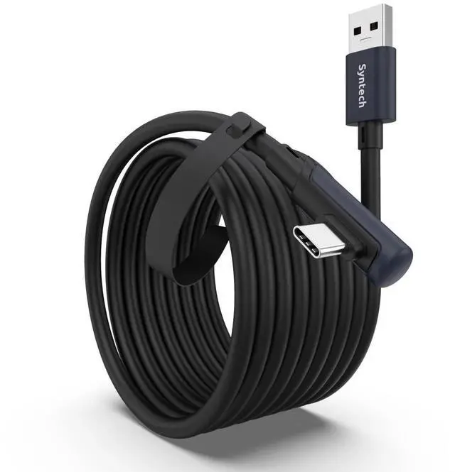 Main image of Link Cable 16 FT Compatible with Oculus/Meta Quest 3/Meta Quest 3S, Quest2/Pro/Pico 4/Ultra Accessories and PC/SteamVR, High Speed PC Data Transfer, USB 3.0 to USB Cable for VR Headset, Black