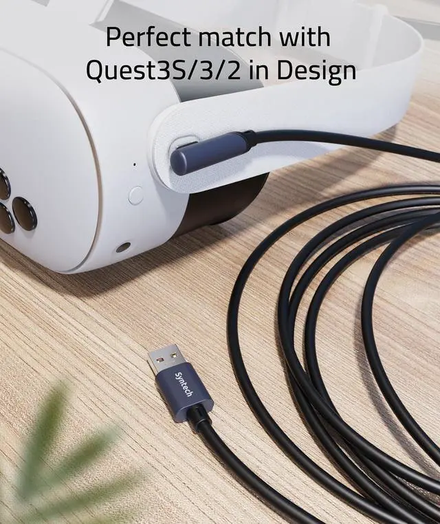 Alt view image 3 of 7 - Link Cable 16 FT Compatible with Oculus/Meta Quest 3/Meta Quest 3S, Quest2/Pro/Pico 4/Ultra Accessories and PC/SteamVR, High Speed PC Data Transfer, USB 3.0 to USB Cable for VR Headset, Black