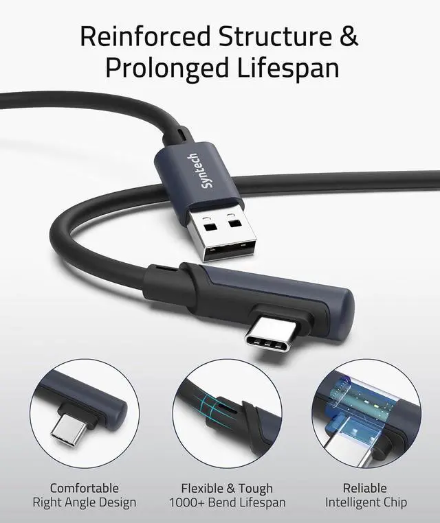 Alt view image 5 of 7 - Link Cable 16 FT Compatible with Oculus/Meta Quest 3/Meta Quest 3S, Quest2/Pro/Pico 4/Ultra Accessories and PC/SteamVR, High Speed PC Data Transfer, USB 3.0 to USB Cable for VR Headset, Black