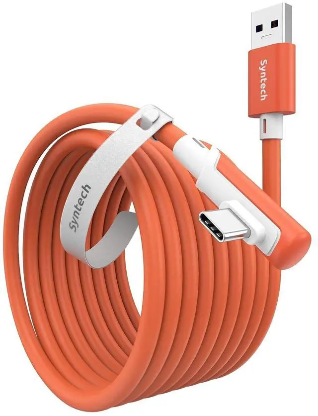 Main image of Link Cable 16 FT Compatible with Meta Quest 3S/Oculus Quest 3, Quest2/Pro/Pico4 Accessories and PC/SteamVR, High Speed PC Data Transfer, USB 3.0 to USB C Cable for VR Headset, Blood Orange