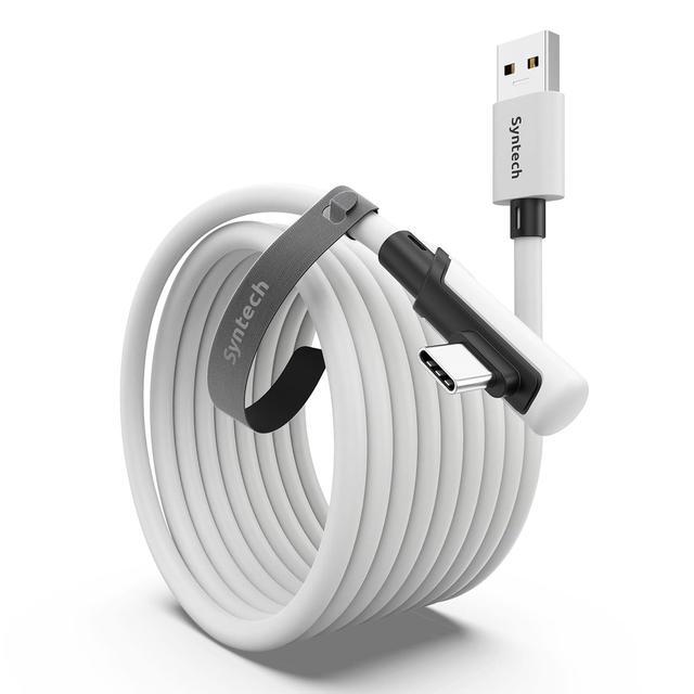 thumbnail image 2 of 2 Pack Quest 2 Link Cable 16FT – USB 3.1 To USB-C 5Gbps VR Cable For PC Gaming, 90-Degree Angled 2 of 5