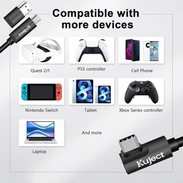 Alt view image 7 of 7 - Link Cable 16FT Compatible for Quest 3S/3, Quest 2/Pro, Pico 4, VR Headset Accessories Cable for Rift S/Steam VR Games, USB 3.0 Type C to C High Speed Data Transfer Charging Cord for Gaming PC