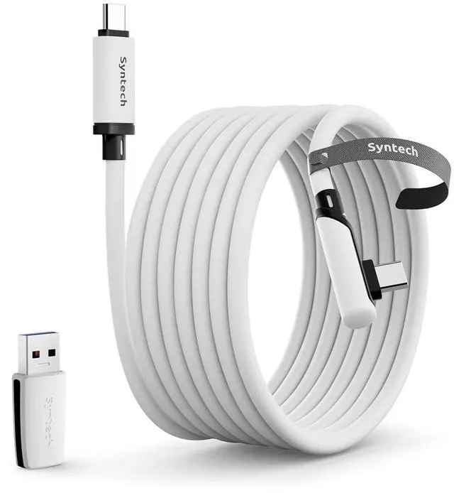 Main image of Link Cable 16FT Compatible with Oculus/Meta Quest 3/Quest 3S/Quest2/Pro/Pico 4 Accessories and PC/SteamVR, Upgraded Type C with USB 3.0 Adapter, High Speed Data Transfer Cord for VR Headset