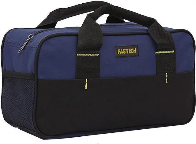 Main image of 14 Inch Small Tool Bag,Wide Mouth Tool Tote Bag,Waterproof Tool Organizer Bag,Electricians Repairman Tools Tote Bag Double Fabric Storage Bag (Blue)