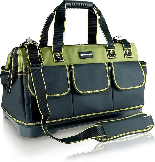 Main image of 20inch Tool Bag for Men Women Heavy Duty with Waterproof Molded Base Large Tool Bag, Wide Mouth Tool Tote, Artisan Carpenter Electricians Tool Bags,Adjustable Shoulder Strap Organizer