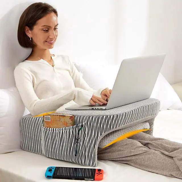 Main image of Lap Desk, Reading Pillow, Gaming Lap Pillow, Teens Arm Rest Pillow, Reading Lap Pillow, Memory Foam Pillow for Reading, Working, Ergonomic Lap Desk, Playing, Crocheting in Bed Couch(Ash Grey)