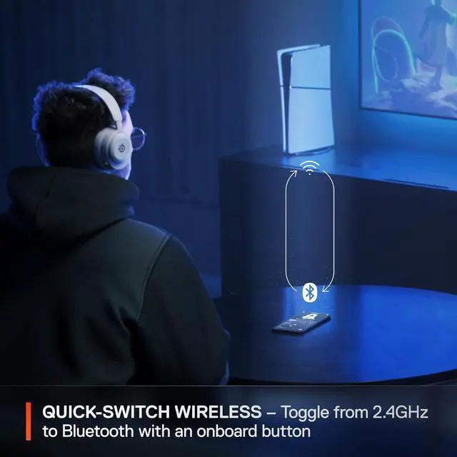 Alt view image 4 of 7 - SteelSeries Arctis Nova 5P Wireless Multi-System Gaming Headset Neodymium Magnetic Drivers 100+ Audio Presets 60 HR Battery 2.4GHz or BT ClearCast Gen2.X Mic PS5, PS4, PC, Switch, Mobile