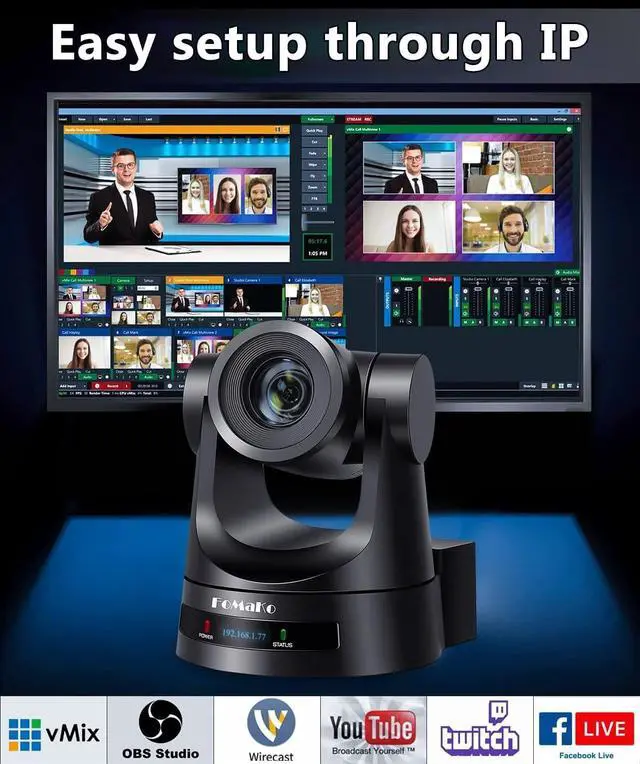 Alt view image 3 of 7 - PTZ Camera 30x Optical Zoom HDMI AI Auto Tracking PoE 3G-SDI IP Live Streaming HDMI PTZ Camera for Church Worship Education Events vMix OBS Wirecast (FMK30SDI Pro Black)