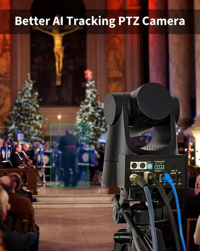 Alt view image 2 of 7 - PTZ Camera 30x Optical Zoom HDMI AI Auto Tracking PoE 3G-SDI IP Live Streaming HDMI PTZ Camera for Church Worship Education Events vMix OBS Wirecast (FMK30SDI Pro Black)