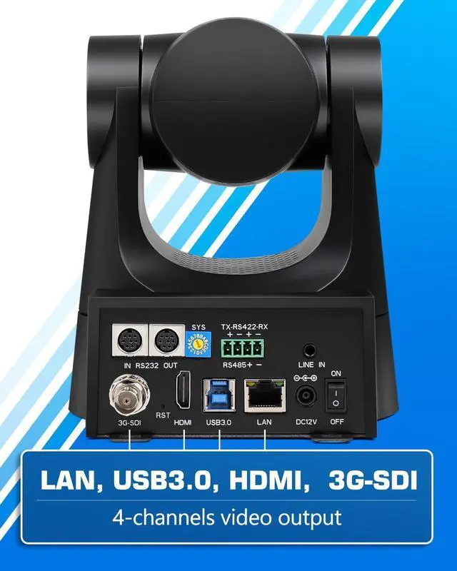 Alt view image 6 of 7 - PTZ Camera 30x Optical Zoom HDMI AI Auto Tracking PoE 3G-SDI IP Live Streaming HDMI PTZ Camera for Church Worship Education Events vMix OBS Wirecast (FMK30SDI Pro Black)