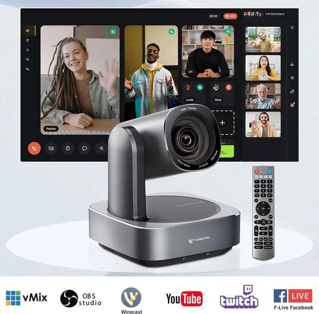 Alt view image 7 of 7 - 20x Optical Zoom PTZ Camera HDMI USB3.0 IP Live Streaming Camera HD 1080P 60fps Video Conference Camera POE Supply for Church Services Worship Education Work with Zoom Team vMix OBS Facebook YouTube