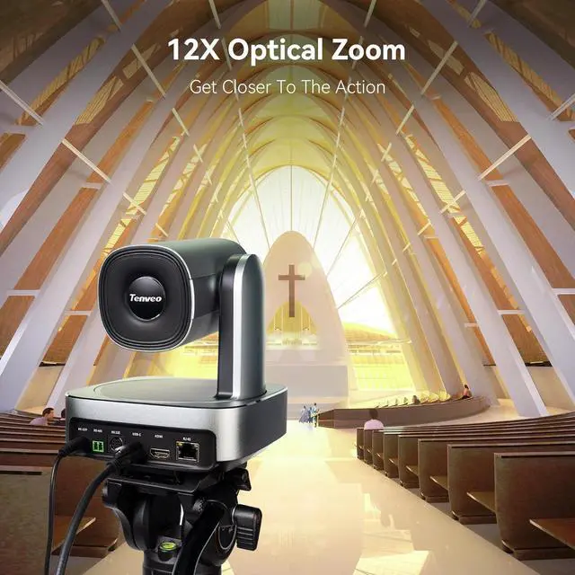 Alt view image 5 of 7 - VLoop 4K PTZ Camera with 12X Optical Zoom Wide View Angle USB3.0/HDMI/RJ45/PoE Works with Zoom Skype Teams UHD PTZ Camera for Video Conference and Church Streaming Red Dot Design Winner(VL12U)
