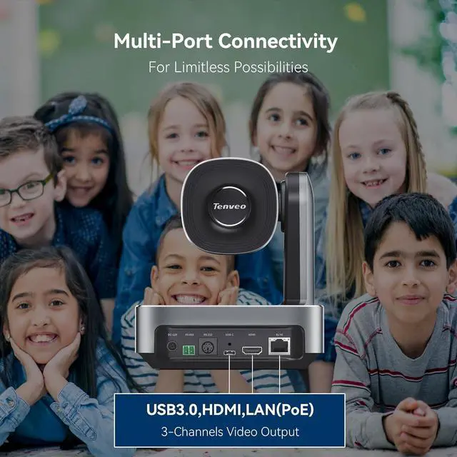 Alt view image 4 of 7 - VLoop 4K PTZ Camera with 12X Optical Zoom Wide View Angle USB3.0/HDMI/RJ45/PoE Works with Zoom Skype Teams UHD PTZ Camera for Video Conference and Church Streaming Red Dot Design Winner(VL12U)