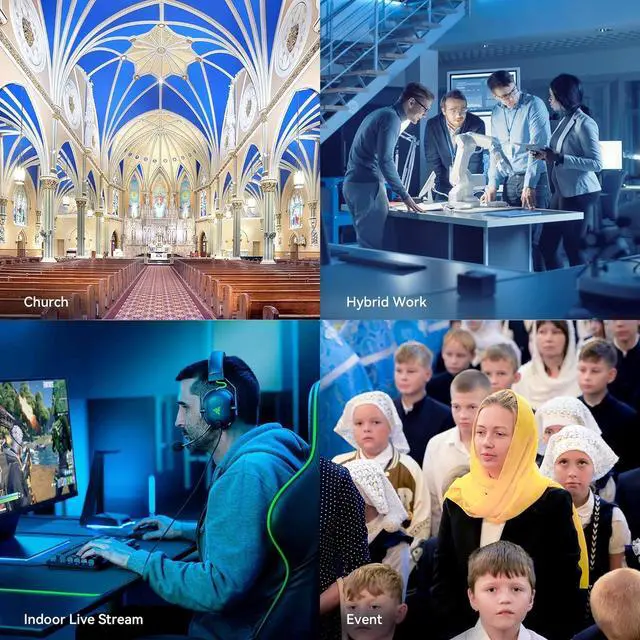 Alt view image 6 of 7 - VLoop 4K PTZ Camera with 12X Optical Zoom Wide View Angle USB3.0/HDMI/RJ45/PoE Works with Zoom Skype Teams UHD PTZ Camera for Video Conference and Church Streaming Red Dot Design Winner(VL12U)