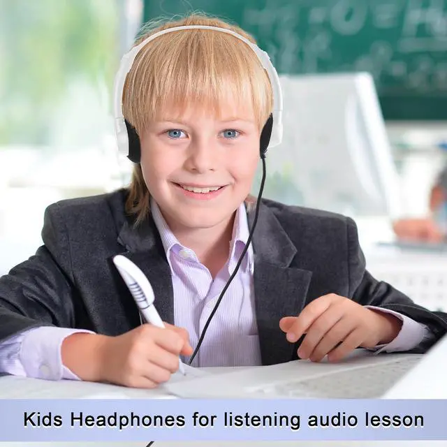 Alt view image 6 of 7 - 30 Pack Class Set Headphones for Students Bulk School Headsets Earphones with 3.5mm Jack Classroom Must Haves Teacher Supplies for Adults Laptop Computer(White)