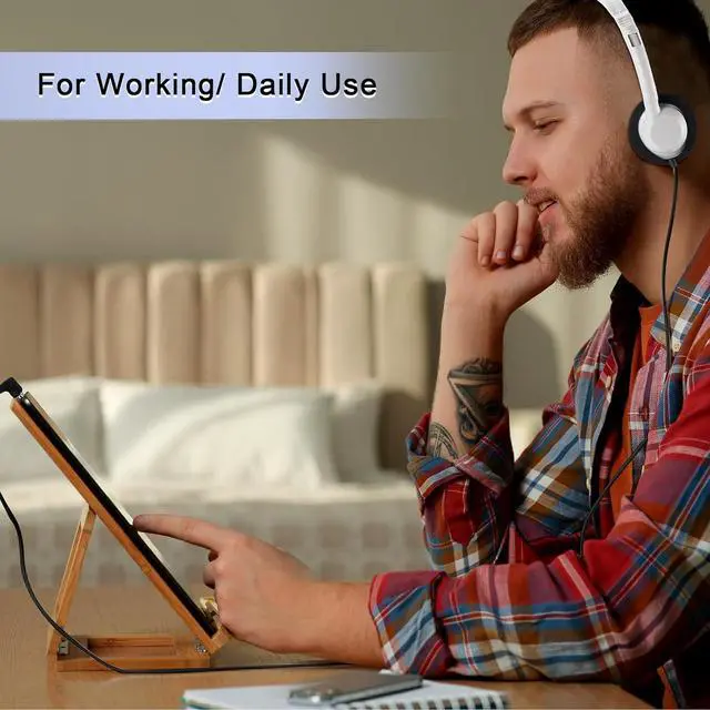 Alt view image 7 of 7 - 30 Pack Class Set Headphones for Students Bulk School Headsets Earphones with 3.5mm Jack Classroom Must Haves Teacher Supplies for Adults Laptop Computer(White)