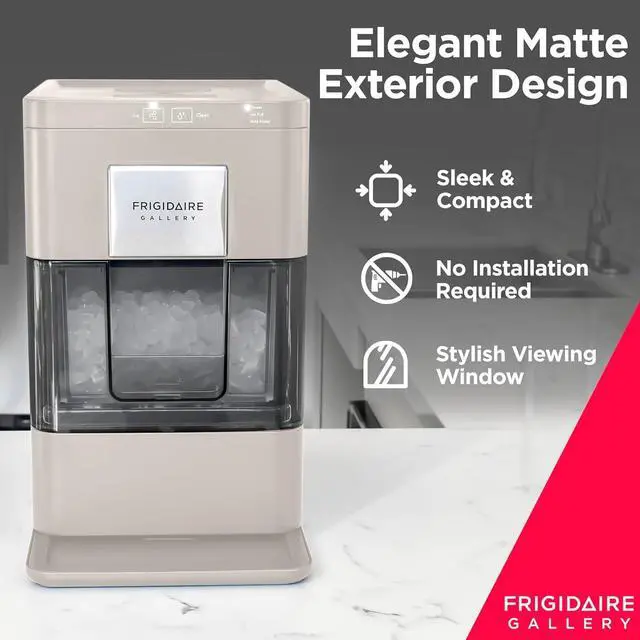 Alt view image 4 of 7 - Nugget Ice Maker, Countertop Ice Machine with Transparent Window, Sonic Ice Maker with 44 lbs. Capacity, Auto Self Cleaning Ice Maker Machine, 2.0 Gen, Cream - 16.75D x 11.75W x 20.25H