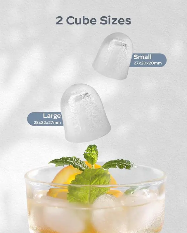 Alt view image 4 of 7 - Ice Maker Countertop, Stainless Steel Portable Ice Machine with Carry Handle, Self-Cleaning Ice Makers with Basket and Scoop, 9 Cubes in 6 Mins, 26 lbs per Day