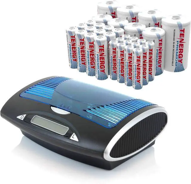 Main image of T9688 LCD AA/AAA/C/D/9V NiMH/NiCd Battery Charger + Premium 32-Cell 1.2V NiMH Rechargeable Battery 12AA/12AAA/4C/4D Batteries