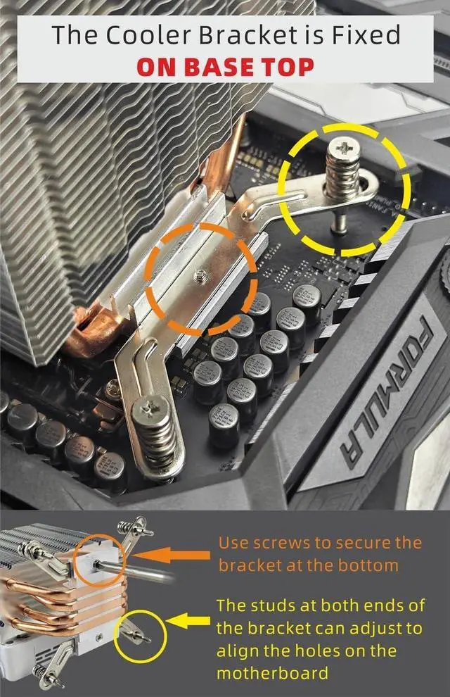 Alt view image 4 of 4 - ARGB CPU Cooler, 4 Heat Pipes, 4PIN PWM Silent ARGB Fan for Intel LGA1700 1200 1150 1155 1156 1366 AM5 AM4 AM3 (Black)