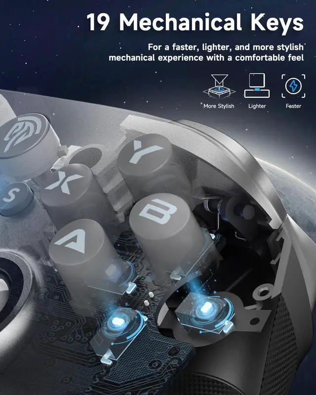 Alt view image 5 of 6 - EasySMX PC Controller for Black Myth: Wukong - Enhanced Wireless Bluetooth Controller with a Swappable Faceplate/Hall Joysticks and Triggers for PC/Switch/Steam/Android TV/Android and iOS Mobile