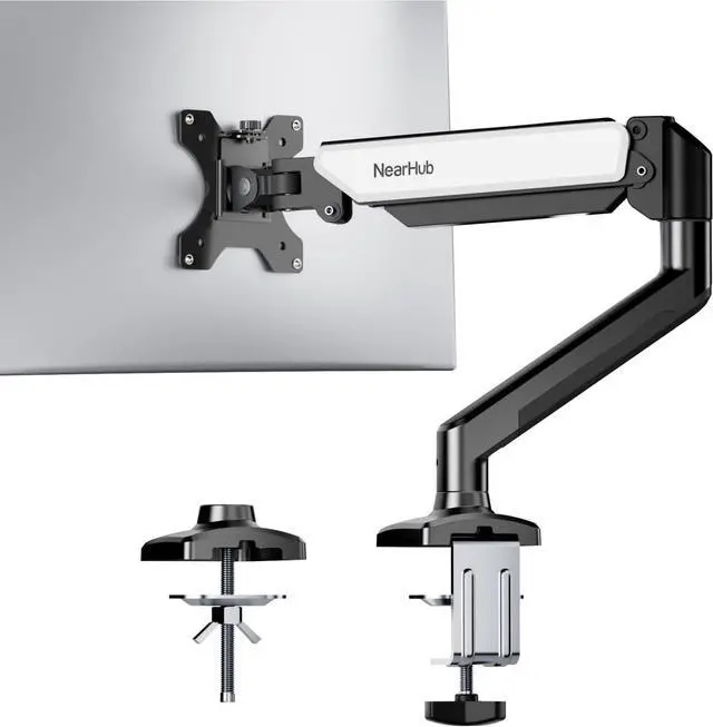 Main image of Single Monitor Mount,13-32 Inch Computer Screen,Strong Adjust Gas Spring Monitor Arm,Full Motion Adjust with C Clamp and Grommet Base, Holds Up to 22 lbs,VESA Mount 75mmX75mm,100mmX100mm