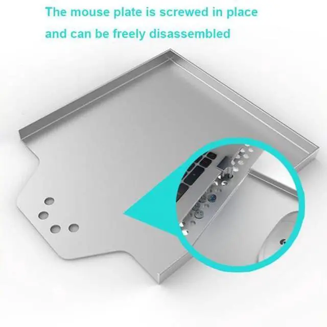 Alt view image 6 of 7 - Wall Mounted Laptop Stand, Multifunctional Adjustable Holder Wall Mount Foldable Laptop Holde Notebook Stand with Mouse Tray