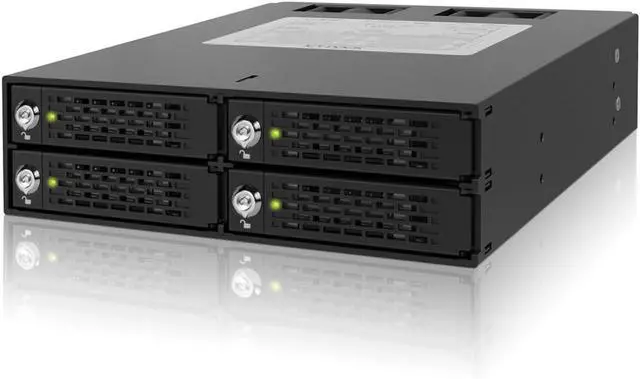 Main image of ICY DOCK 4 Bay 2.5in SAS/SATA HDD/SSD Mobile Rack Enclosure for 5.25" Bay (with Keylock) | ToughArmor MB994SK-1B