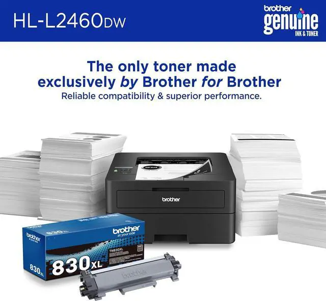 Alt view image 4 of 7 - Brother HL-L2460DW Wireless Compact Monochrome Laser Printer with Duplex, Mobile Printing, Black & White Output | Includes Refresh Subscription Trial, Works with Alexa