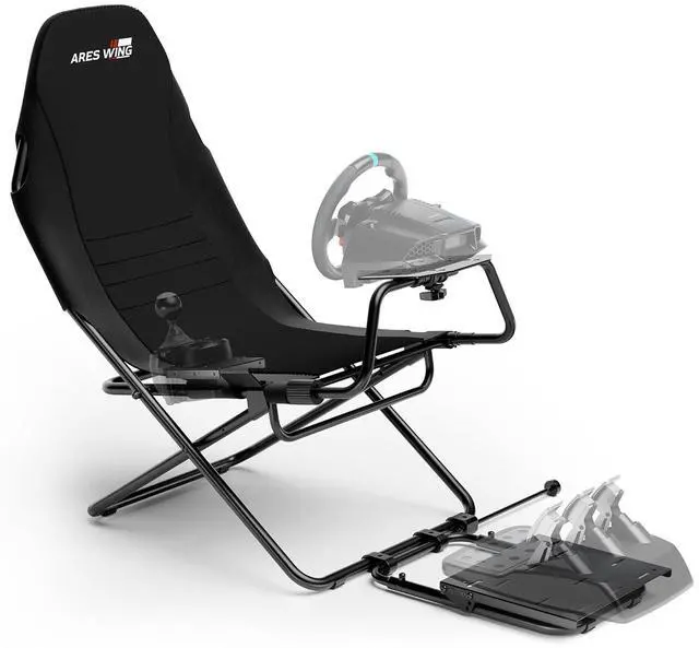 Main image of Foldable Racing Simulator Cockpit, Racing Wheel Stand with Seat, Formula and GT Sim Racing Cockpit Compatible with Fanatec, Thrustmaster, Logitech, Moza Racing Games on PS5, PS4, Xbox and PC