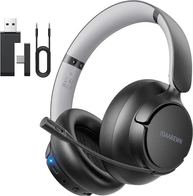 Main image of Wireless Gaming Headset for PS5 PS4, 2.4GHz/ 55H Battery Gaming Headsets with Mic for PS5 Headset, Low Latency Bluetooth 5.3 Gaming Headphones for Switch Laptop Phone PC Meeting Grey