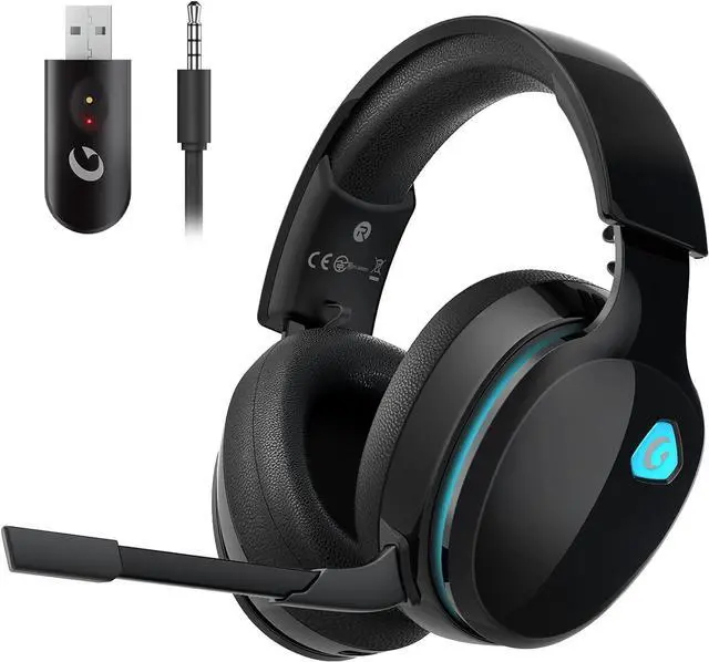 Main image of 2.4GHz Wireless Gaming Headphones for PS5, PS4 Fortnite & Call of Duty/FPS Gamers, PC, Nintendo Switch, Bluetooth 5.3 Gaming Headset with Noise Canceling Mic, Stereo Sound, 40+Hr Battery -Black