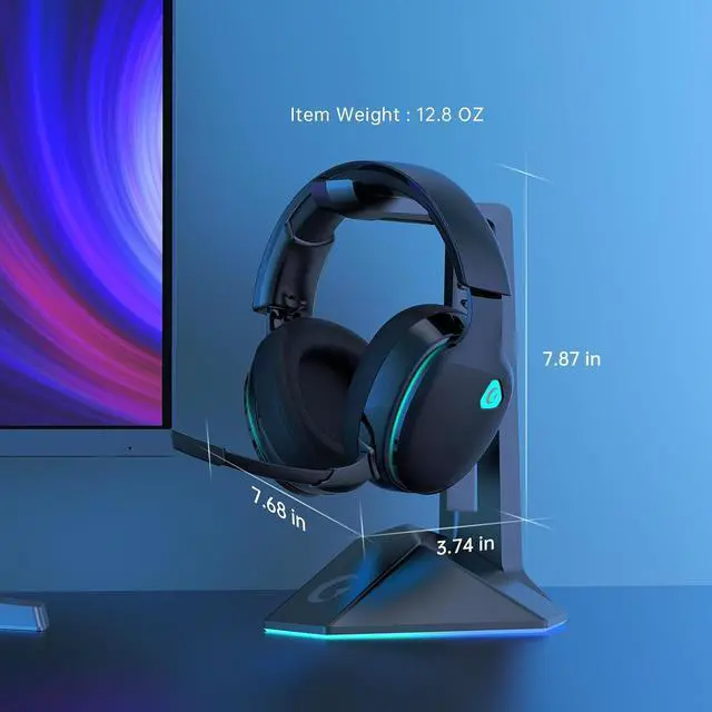 Alt view image 6 of 6 - 2.4GHz Wireless Gaming Headphones for PS5, PS4 Fortnite & Call of Duty/FPS Gamers, PC, Nintendo Switch, Bluetooth 5.3 Gaming Headset with Noise Canceling Mic, Stereo Sound, 40+Hr Battery -Black