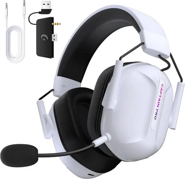 Main image of Wireless Gaming Headset for Xbox Series X|S, Xbox One, PC, PS5/4, Mac, Mobile, Switch, 3D Surround Sound, Bluetooth 5.3, 60H Battery, Gaming Headphones with Detachable Noise Canceling Mic-White