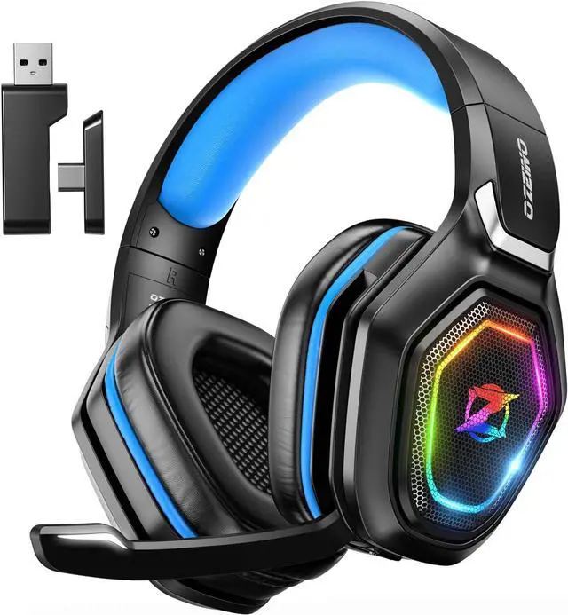 Main image of Wireless Gaming Headset for PC, Ps5, Ps4 with Flip Microphone Blue